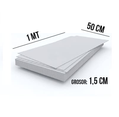 Lamina icopor 1.5 cm 1mt X 50cm