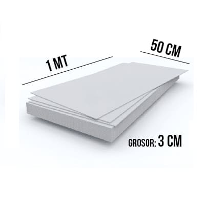 Lamina icopor 3 cm 1mt X 50cm