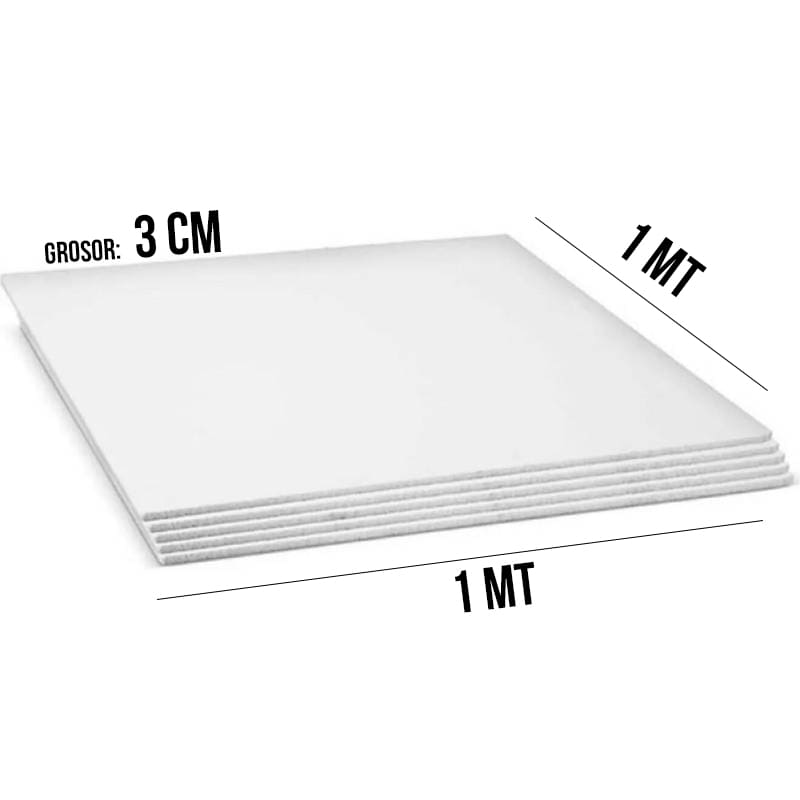 Lamina icopor 3 cm 1mt X 1mt