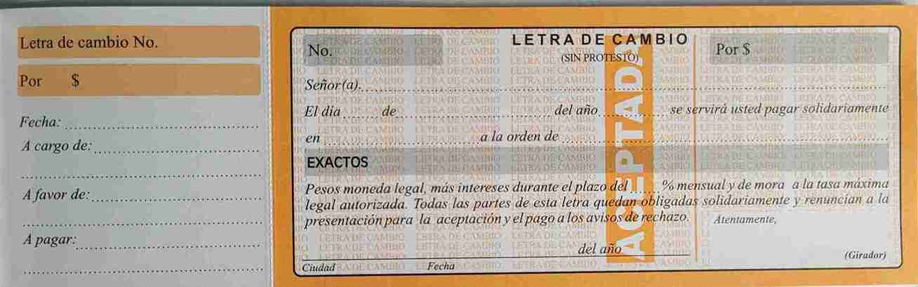 Letra cambio talonario x40 und