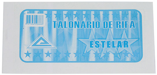 Talonario rifa grande (17x8cm) estelar