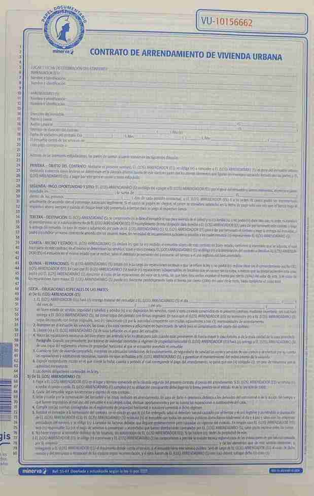 Contrato arrendamiento vivienda urbana minerva
