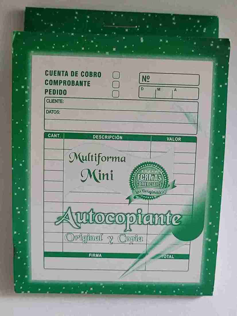 Facturero autocopiante mini vertical 12x8cm