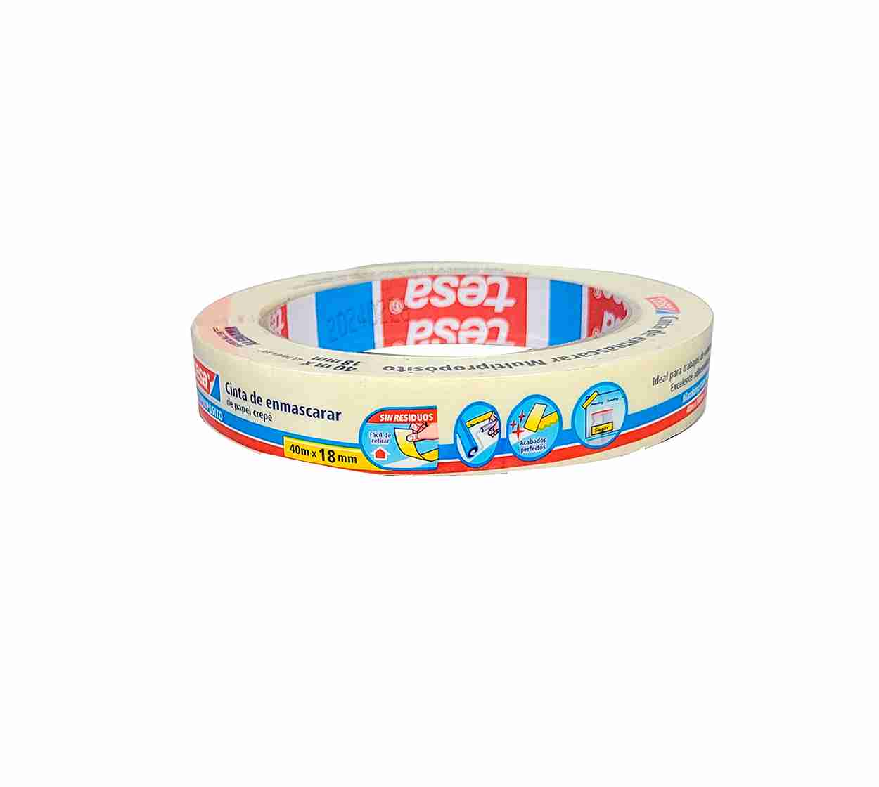 Cinta enmascarar tesa 3/4" 40mtrs x 18mm ancho