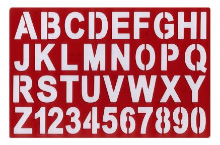 Plantilla regla de letras (28x18.5cm)