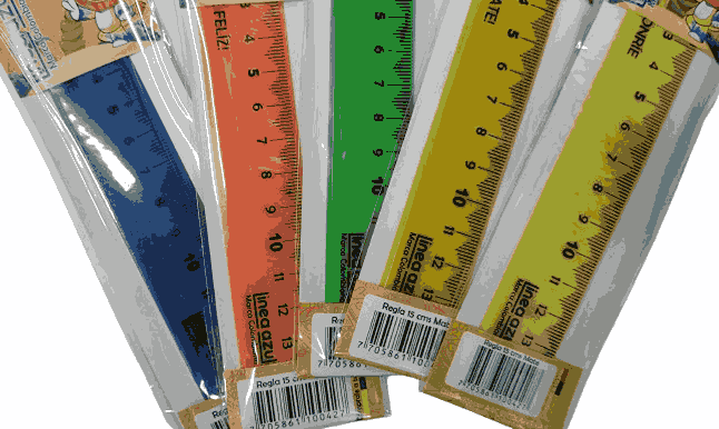 Regla 15 cm Linea azul