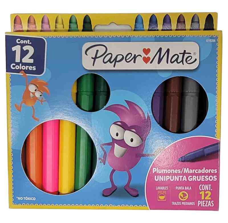 Marcador grueso paper mate x12
