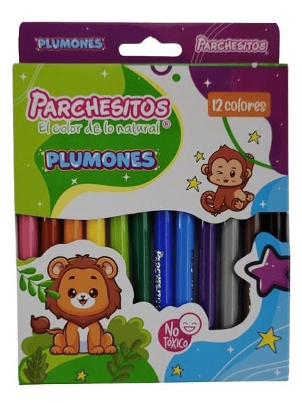 Plumon delgado parchesitos x12