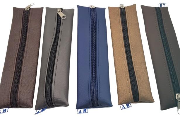  Cartuchera universitaria NY cuero (23x6.5cm)