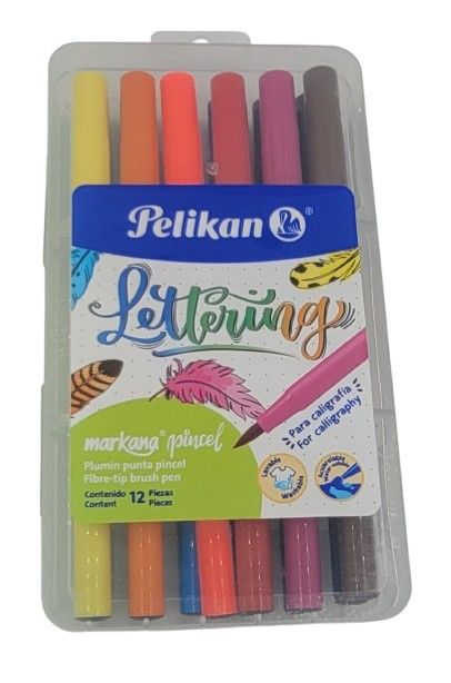 Marcador punta pincel pelikan x12 