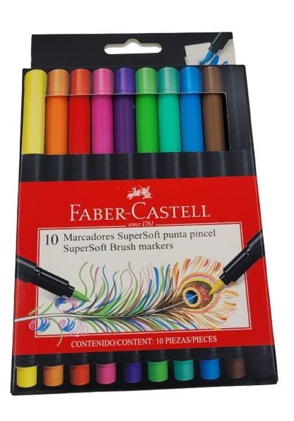 Plumón punta pincel Faber Castell x12