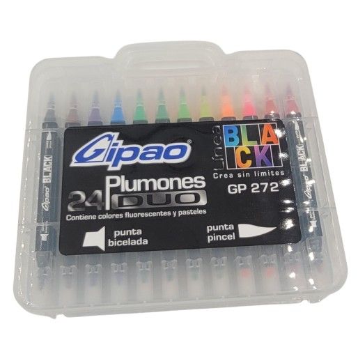 Plumon punta pincel (GP 272) x24 doble punta