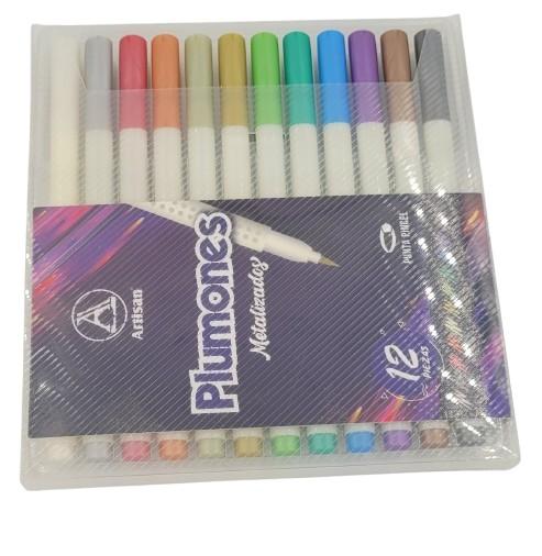 Plumón punta pincel artisan x12 metalizado
