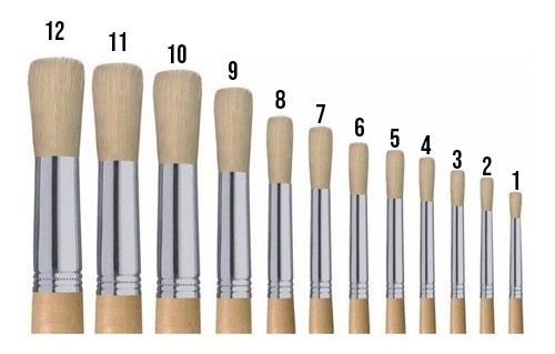 Pincel plano y redondo #6