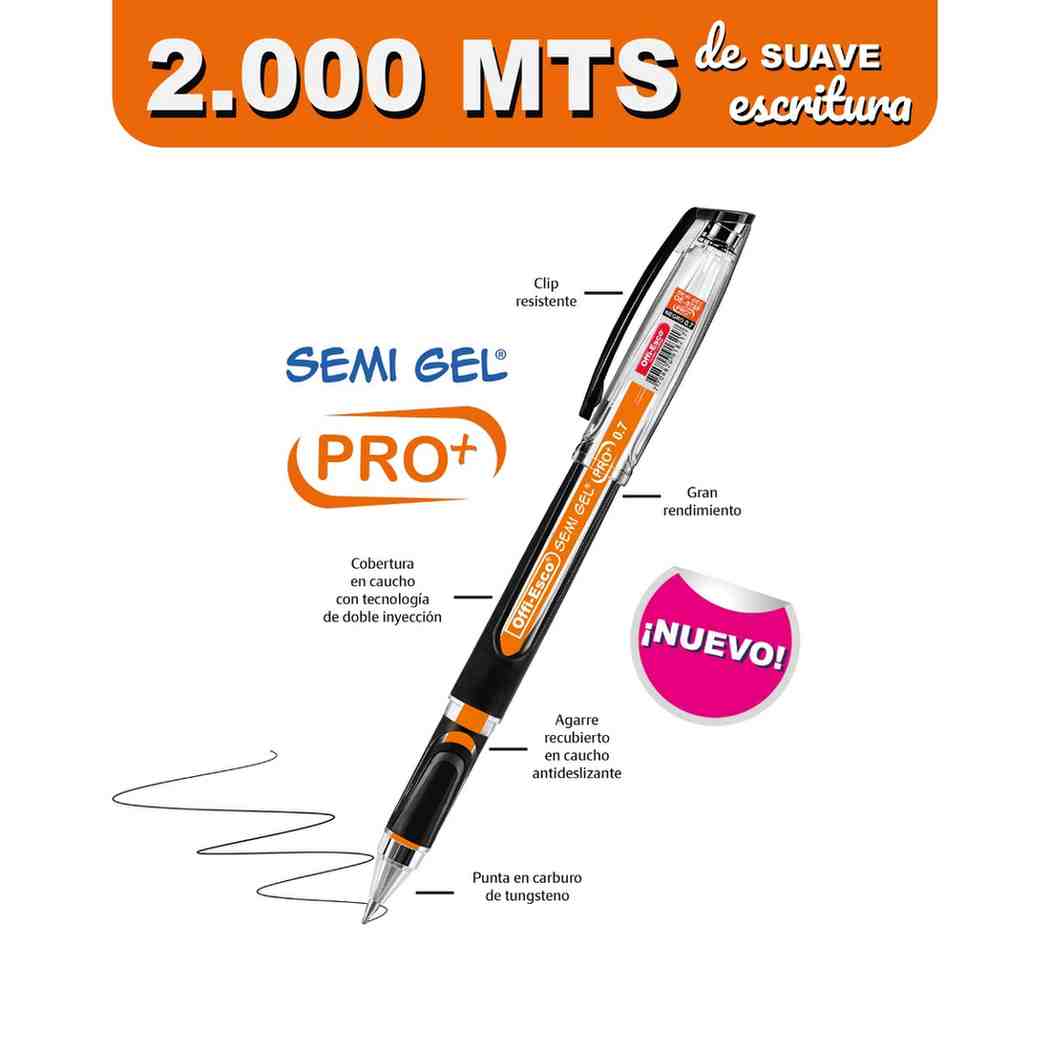 Lapicero offi-esco 0.7 semi gel PRO+ (OE-078F)