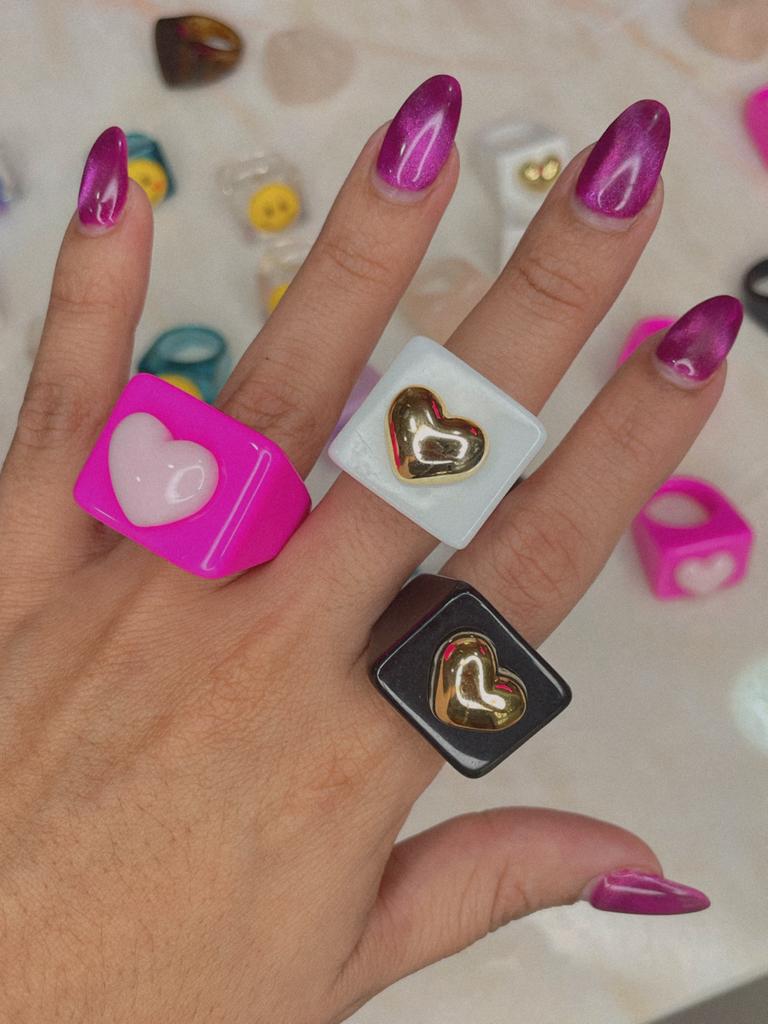Chunky Rings Corazón Colores