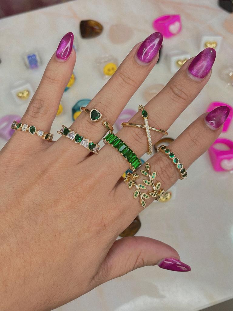 Anillos Acero Esmeralda