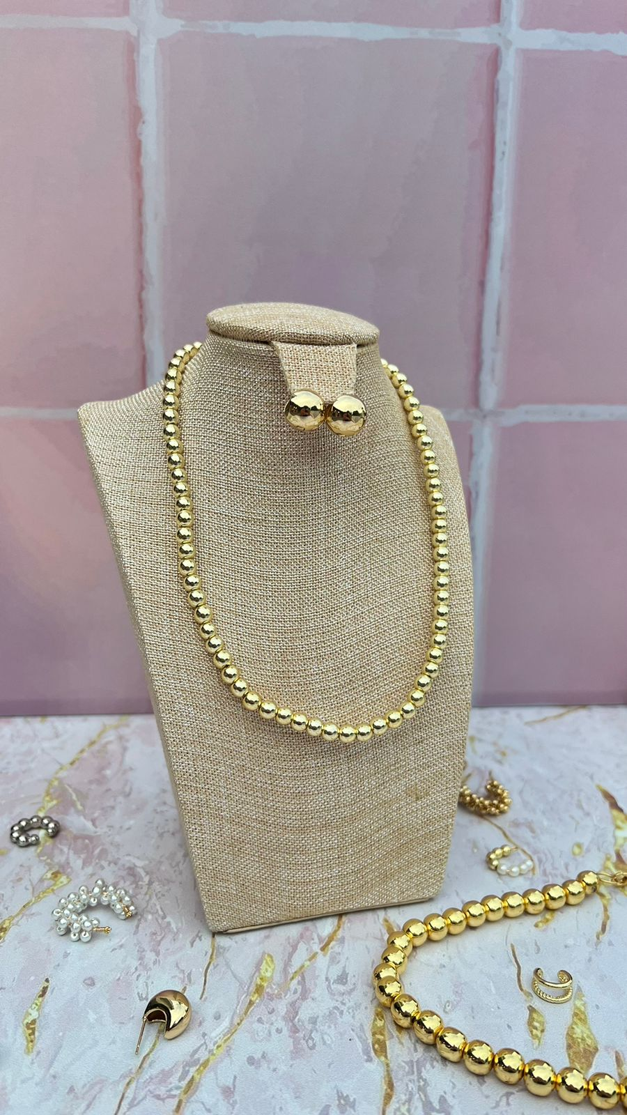 Choker Balines Dorado