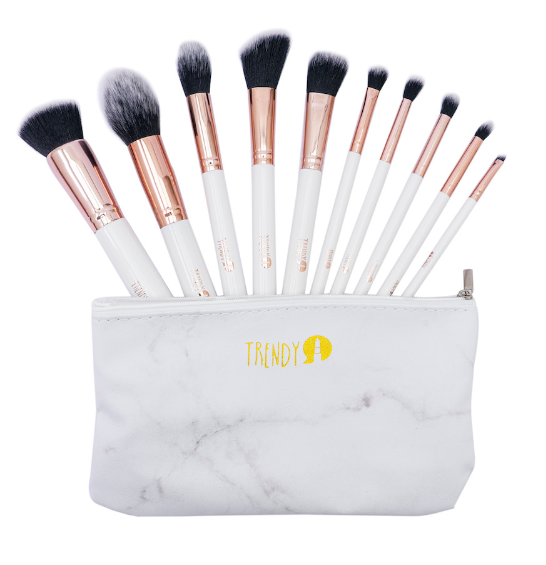 Kit Brochas Mármol Blanco Trendy x10