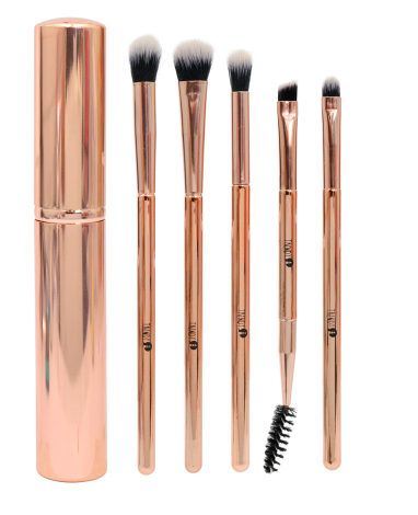Kit de brocha ojos metalica oro rosa Trendy