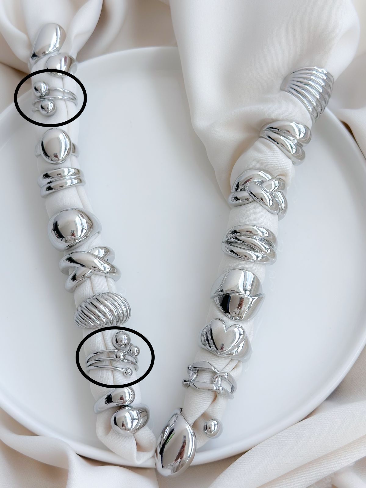 Anillo Balines Plateado