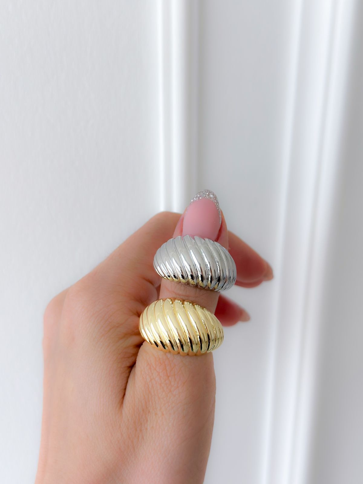 Anillo Espiral Plateado