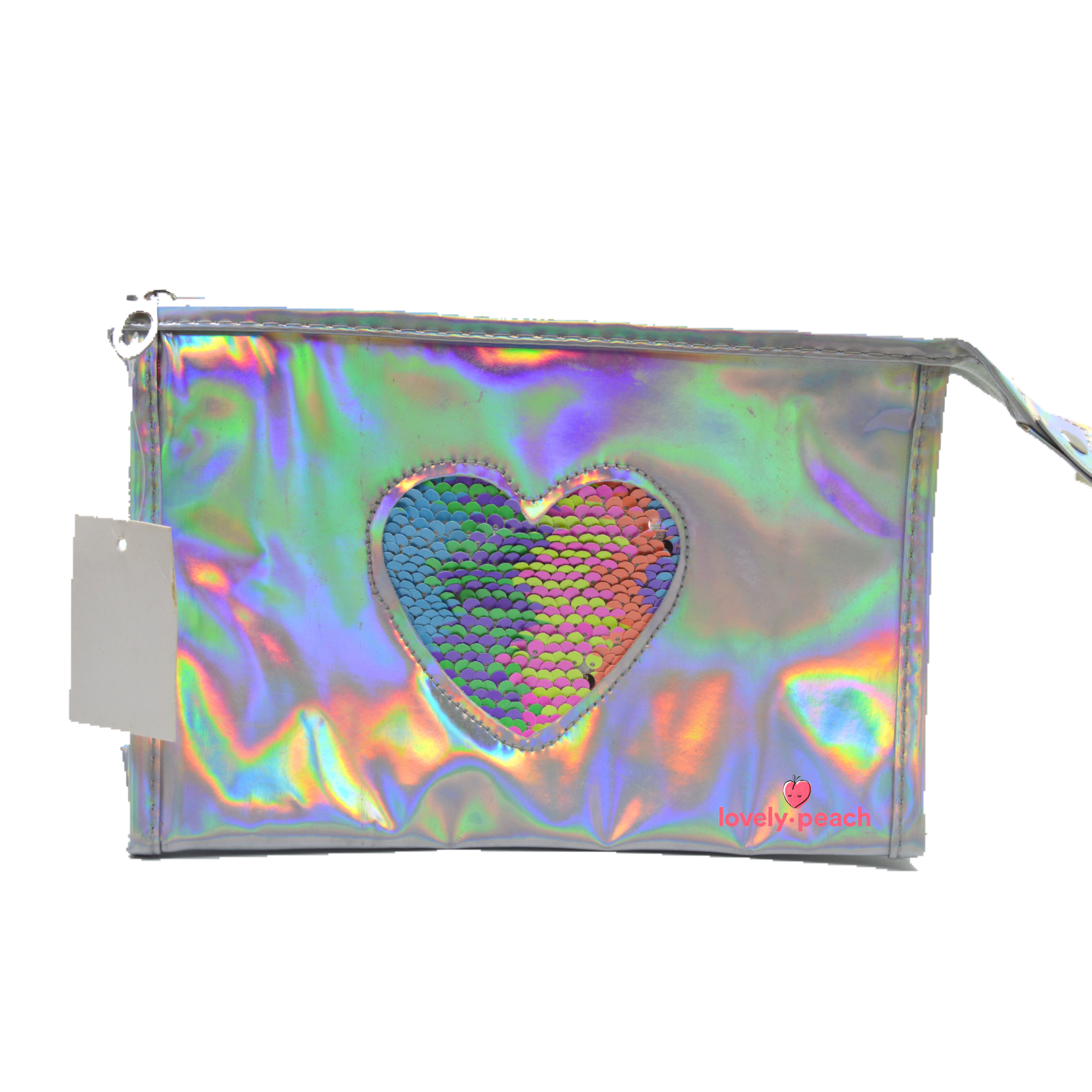 Cosmetiquera tornasol corazón lentejuela