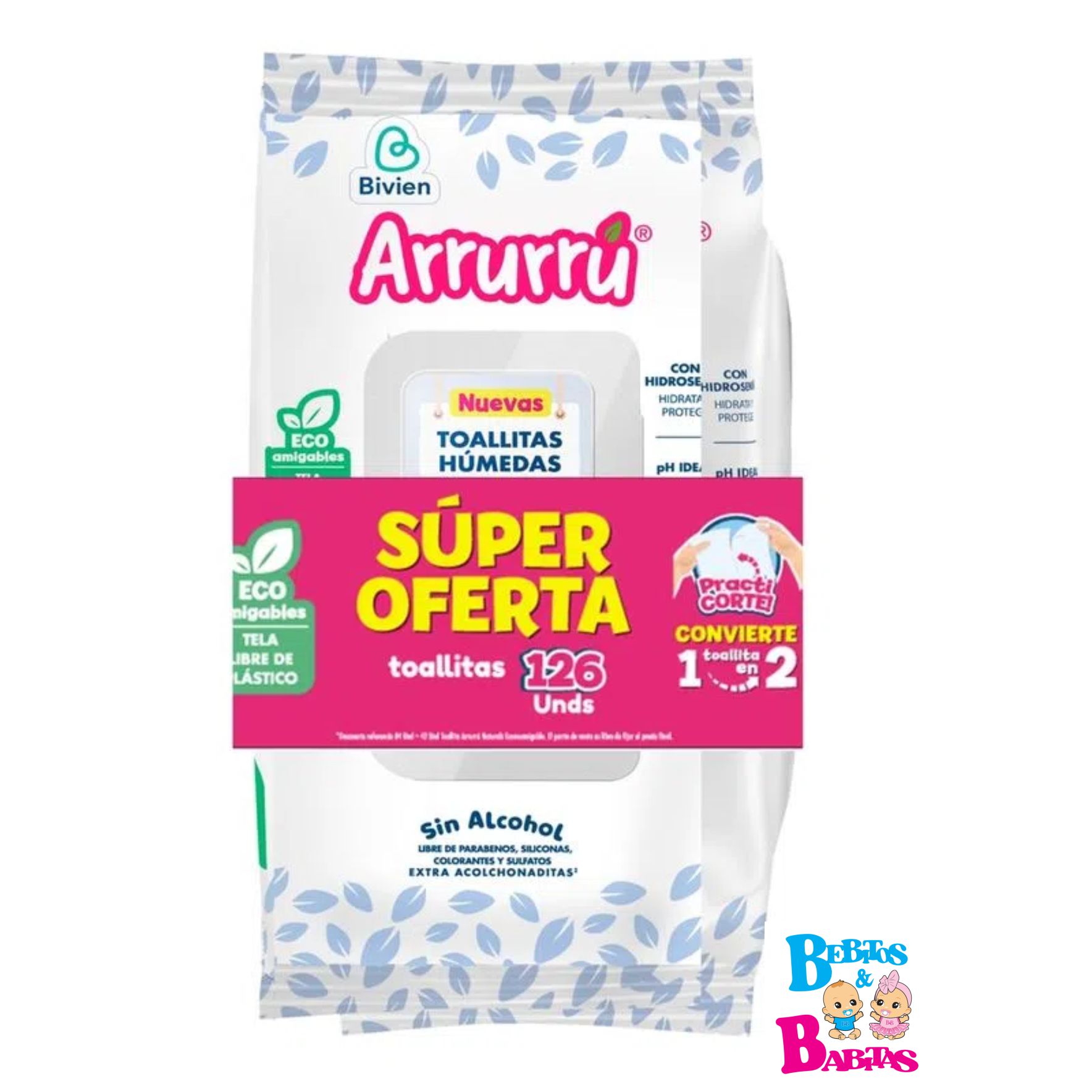 TOALLITAS ARRURRU SUAVIDAD Y HUMECTACION x126