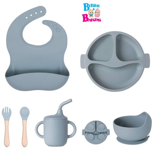 VAJILLA SILICONADA 5pz CUBIERTOS MADERA