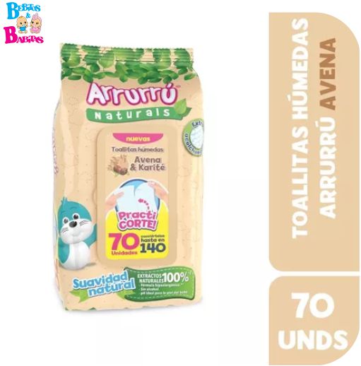 TOALLITAS ARRURRU AVENA x70 unds