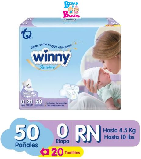 PAÑAL WINNY SENSITIVE 0/RN x50 unds