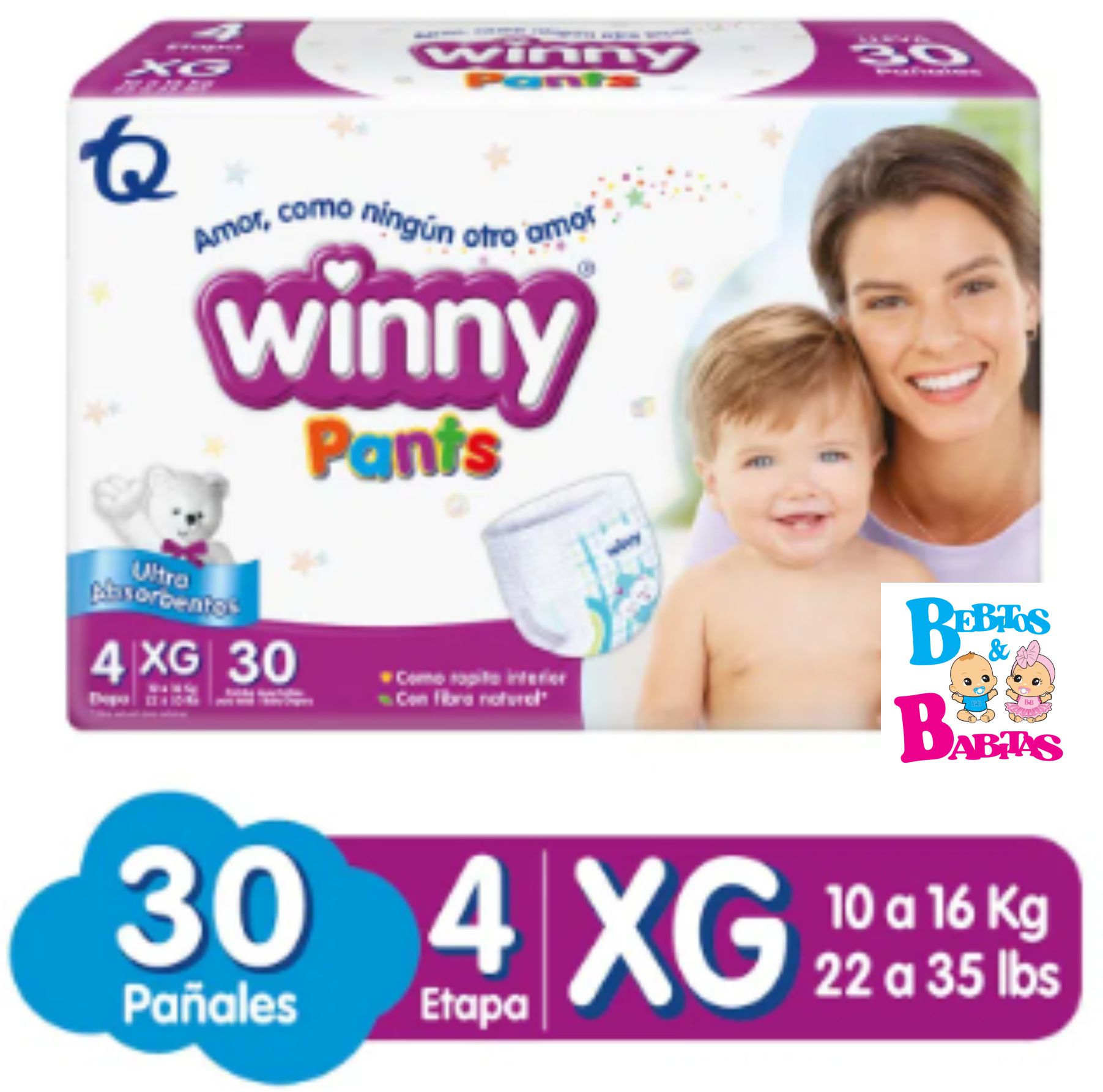 PAÑAL WINNY SEC PANTS 4/XG x30 unds