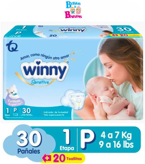 PAÑAL WINNY SENSITIVE 1/P x30 unds