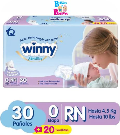 PAÑAL WINNY SENSITIVE 0/RN x30 unds