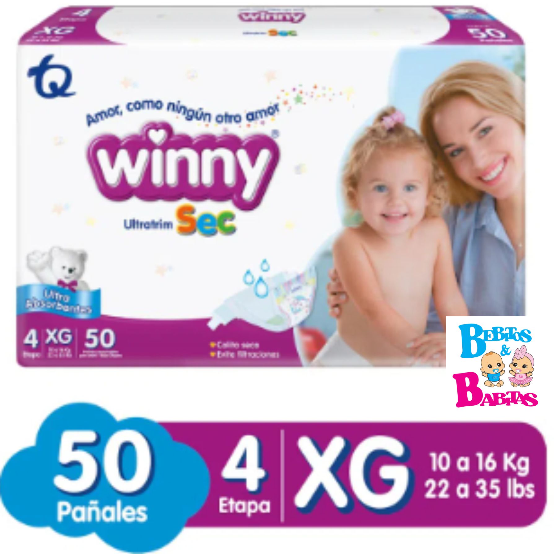 PAÑAL WINNY SEC 4/XG x50 unds