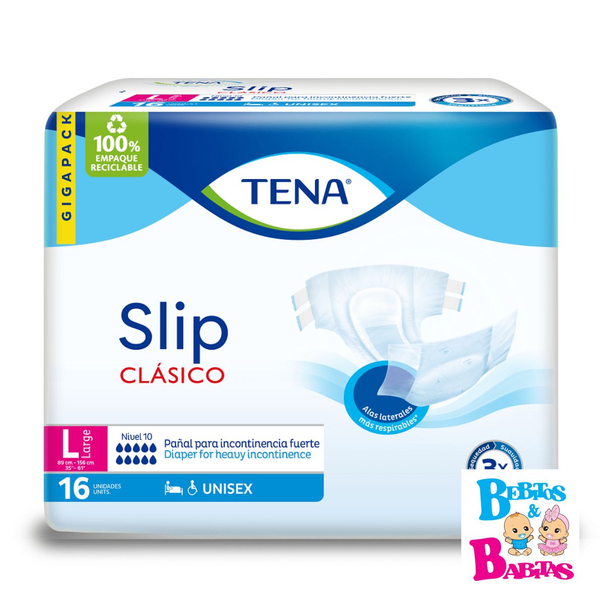 TENA SLIP CLASIC L x16 unds