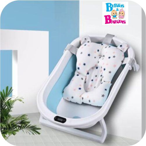 BAÑERA PLEGABLE HAPPYBABY CON ESPUMA Y TERMOMETRO HAWAI