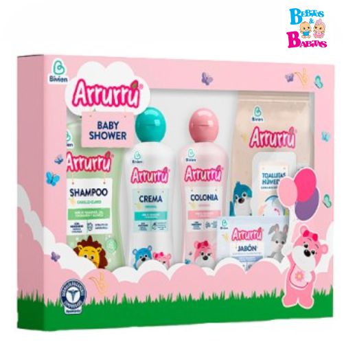 KIT DE ASEO ARRURRU BABY SHOWER ROSA