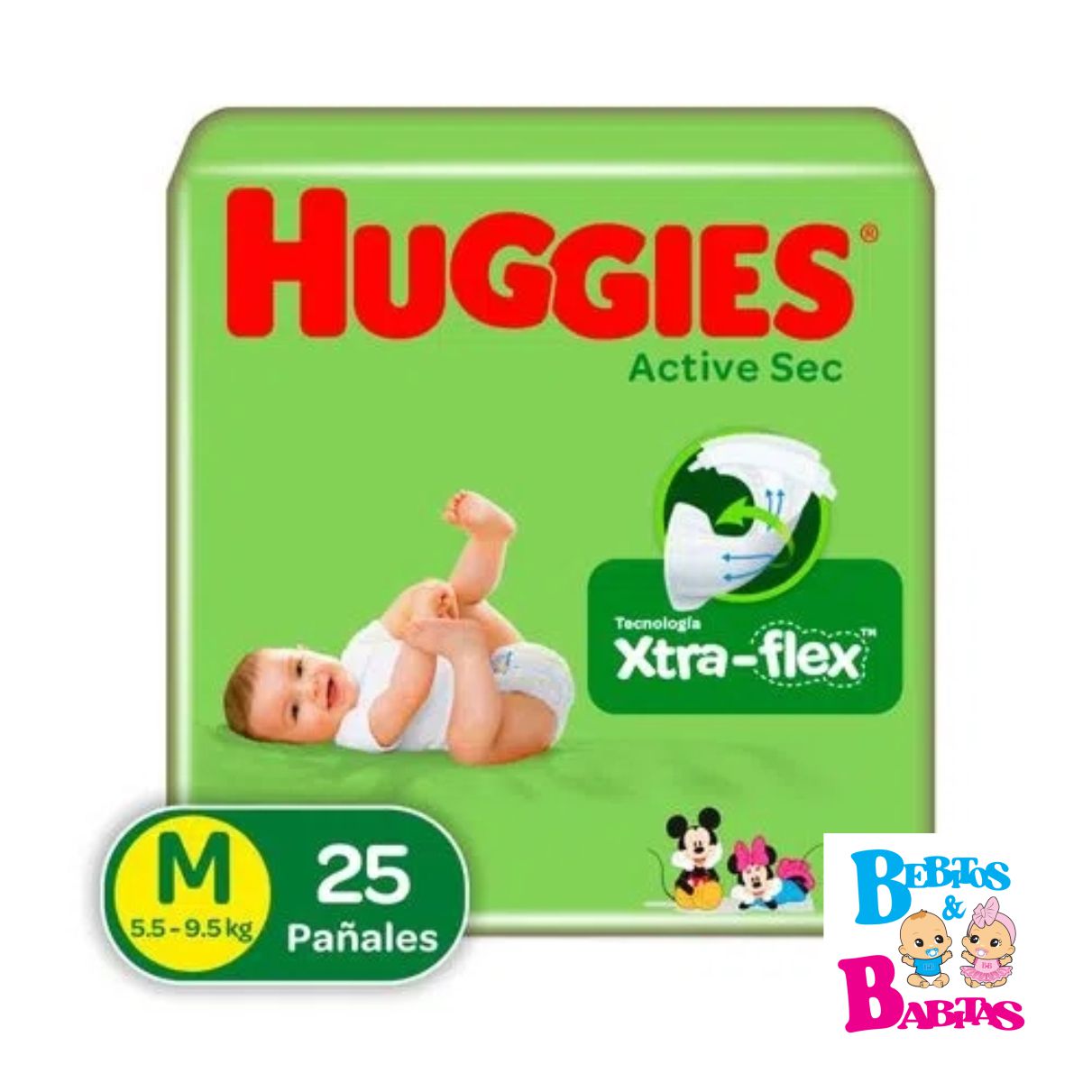 PAÑAL HUGGIES ACTIVE 2/M x25 unds