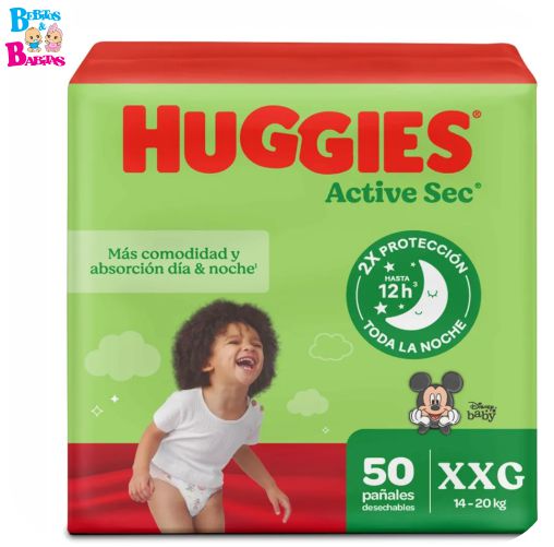 PAÑAL HUGGIES ACTIVE 5/XXG x50 unds