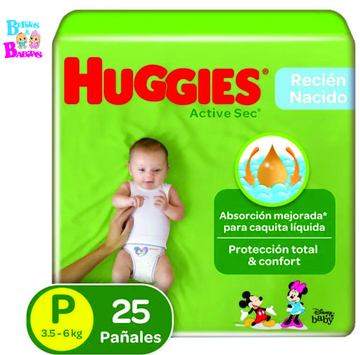 PAÑAL HUGGIES ACTIVE 1/P x25 und