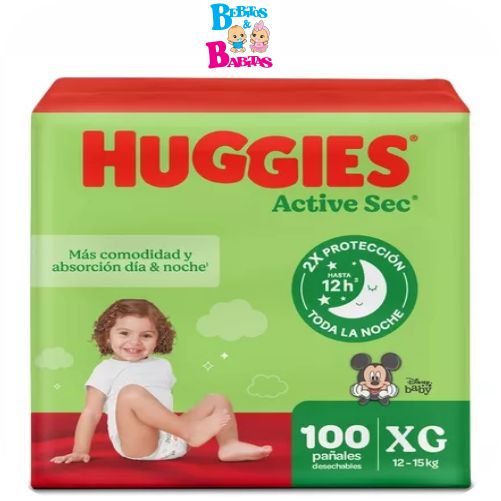PAÑAL HUGGIES ACTIVE 4/XG x100 unds