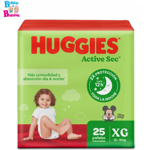 PAÑAL HUGGIES ACTIVE 4/XG x25 unds