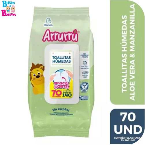TOALLITAS ARRURRU ALOE x70/140 unds