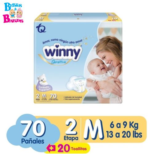 PAÑAL WINNY SENSITIVE 2/M x70 unds