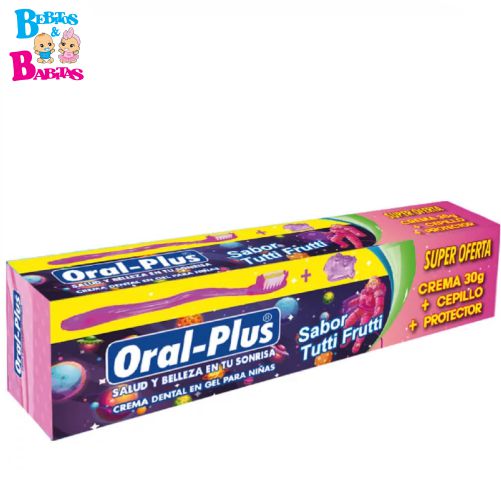 CREMA DE DIENTES ORAL-PLUS TUTTIFRUTTI CON CEPILLO