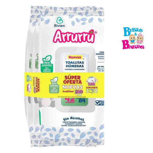 TOALLITAS ARRURRU SUAVIDAD Y HUMECTACION x210/420 UND