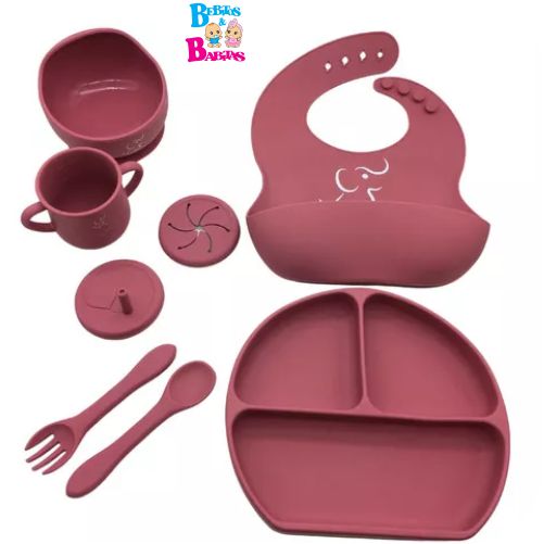 VAJILLA SILICONADA 7pz CUBIERTOS MADERA KV-6145