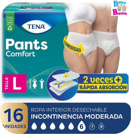 TENA PANTS COMFORT L x16 unds