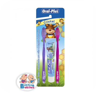 CREMA DE DIENTES ORAL PLUS CON DOS CEPILLO